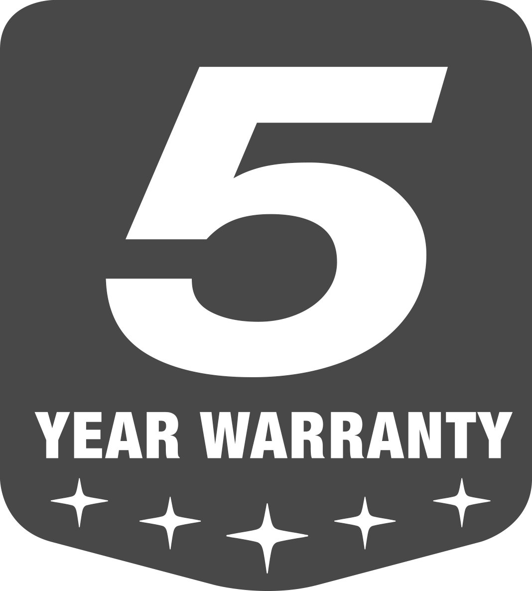 Subru 5-Year Warranty logo balck and White