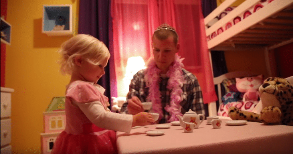 Subaru powered equipment owner has a tea party with his daughter